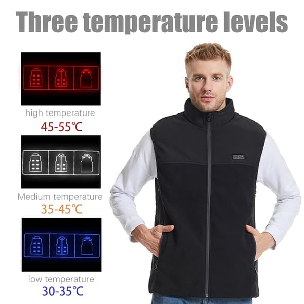 Lämmitysliivi 13 lämmitysaluetta musta M/L