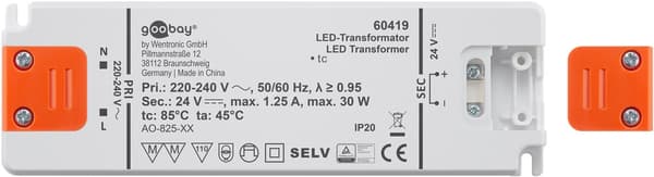 LED-transformer 24 V (DC) (DC), 30 W
