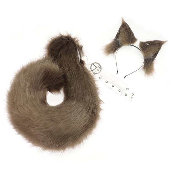 Ruskea pehmolelu orava Chitty Tail Cosplay asu ja asusteet