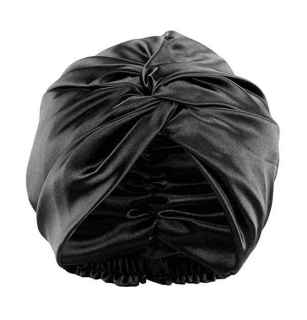 100% Morbærsilke dobbeltlags sovehætte Black