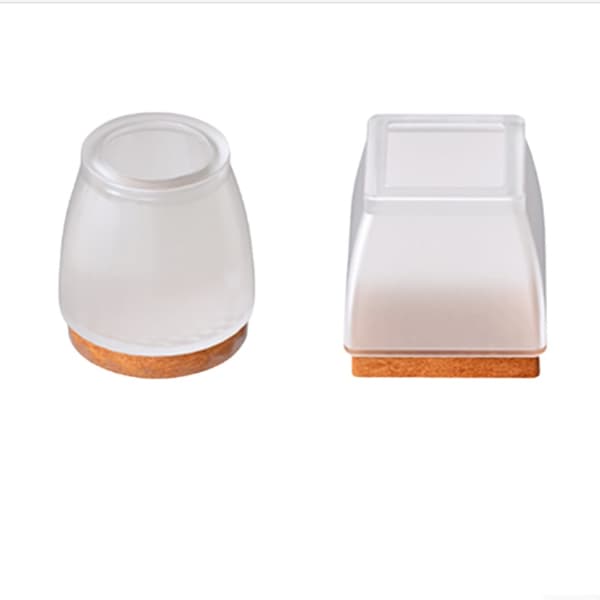 Läpinäkyvät tuolinjalan suojukset - 8 kpl LightBrown Square M