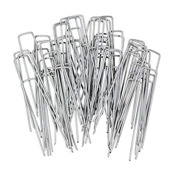 U-formede hagepinner, 50 stk. Silver 20 cm