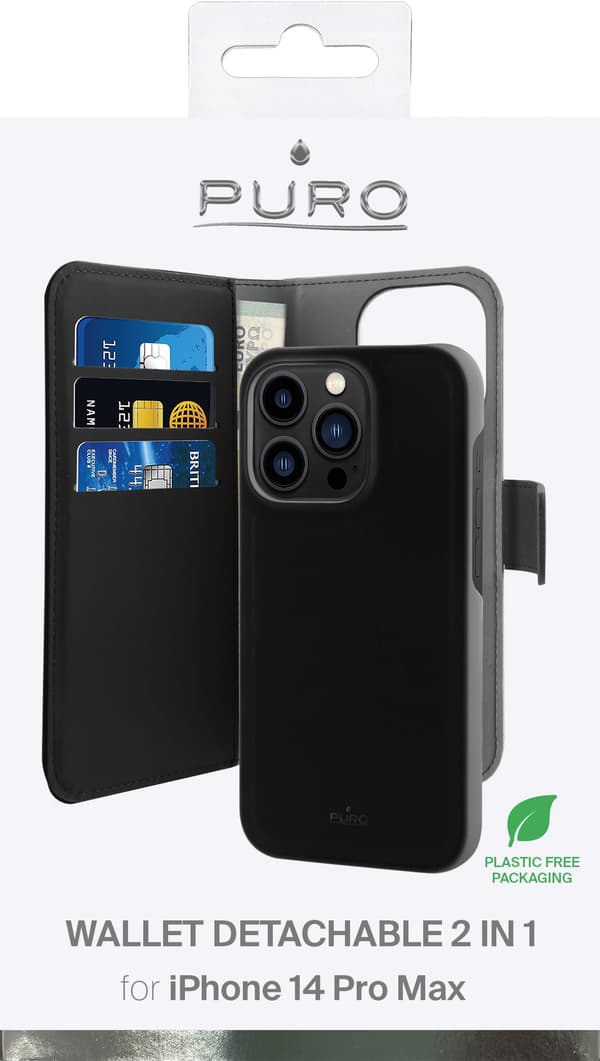 iPhone 14 Pro Max Eco-Leather wallet, Black