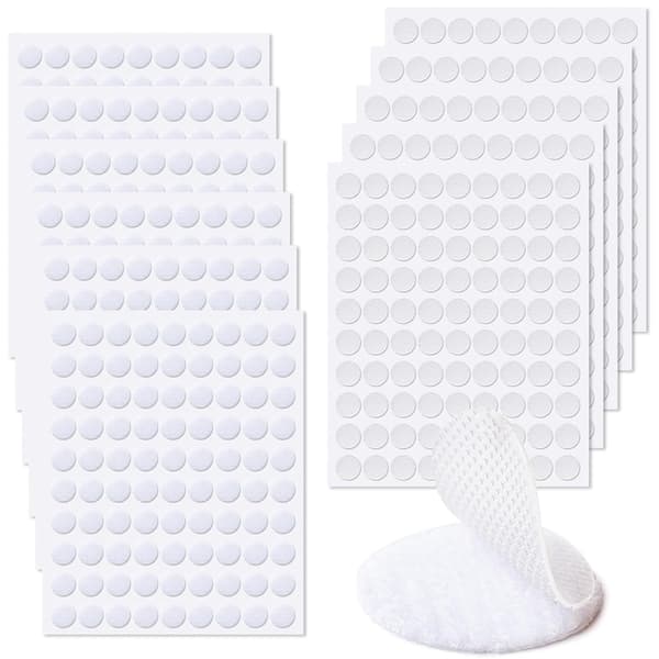 Runde selvklebende borrelåsfester White S