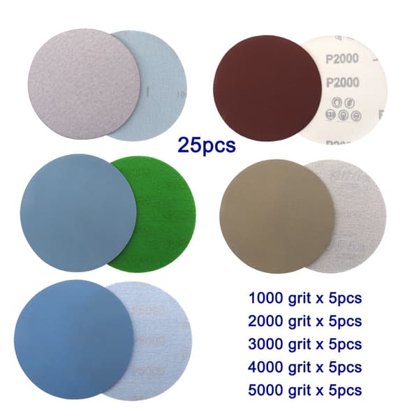 5-tommer 125 mm slibeskiver, 25-pak MultiColor