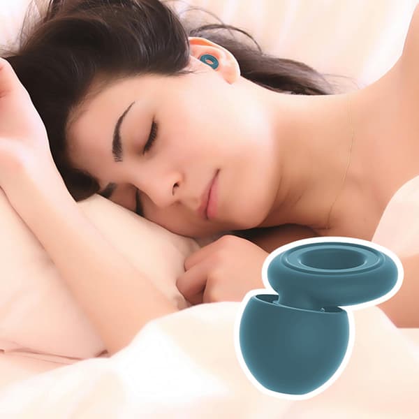 Brusreducerande öronproppar med fodral Grey+Blue
