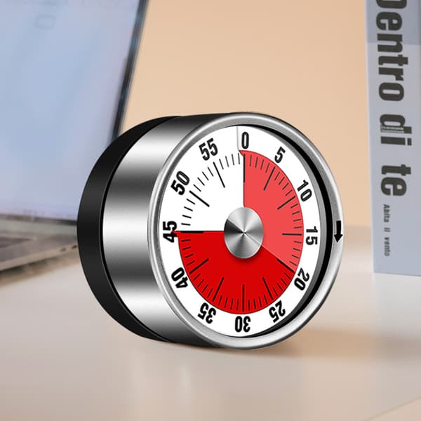 Magnetisk mekanisk timer/nedtællingsur Silver