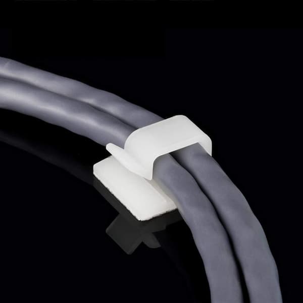Selvklebende kabelholder 50-pakning White