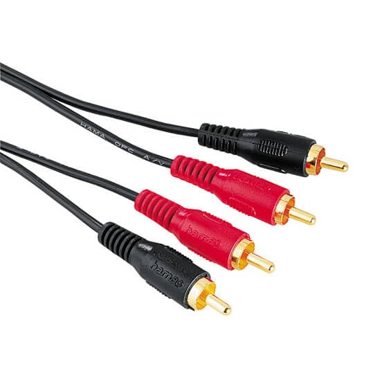 HAMA Kabel 2xRCA-2xRCA Guld Sort 10m