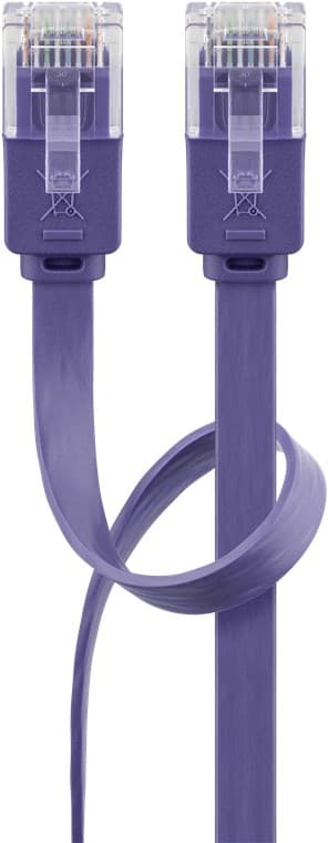 CAT 6 flad netværkskabel, U/UTP, violet