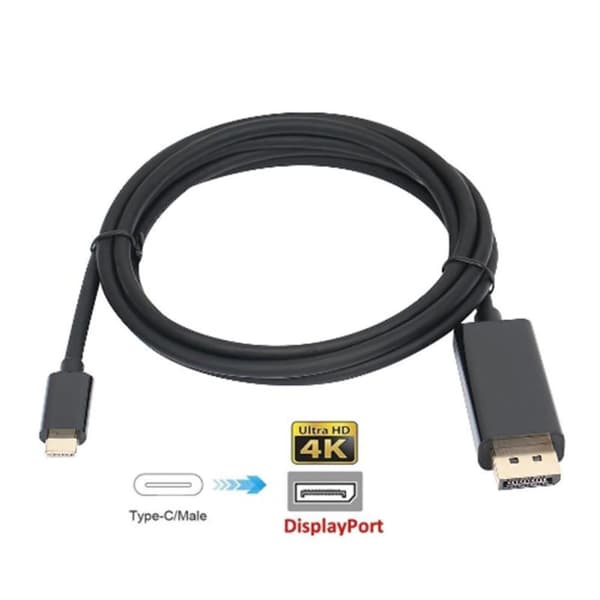 USB-C till Displayport (DP) adapter kabel 1.8 m Svart