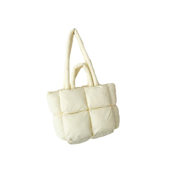 Stor Puffer Tote Bag Axelväska White