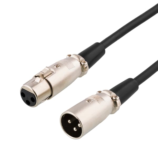 XLR audio cable, 3-pin ma - 3-pin fe, 8m, black