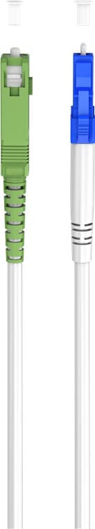 Fiberoptisk kabel (FTTH), Singlemode (OS2) White, vit (Simplex), 20 m