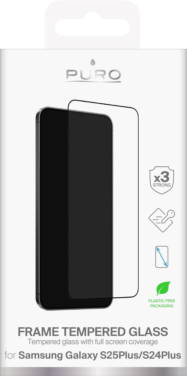 Samsung Galaxy S24+/S25+ Frame Tempered Glass, black
