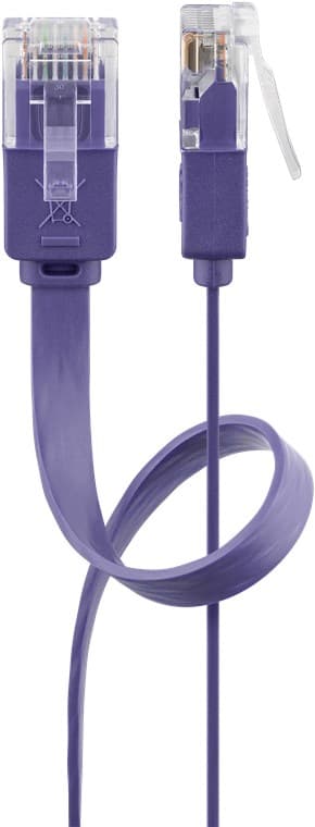 CAT 6 flad netværkskabel, U/UTP, violet