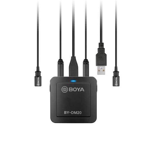 Mikrofon Knaphuls BY-DM20 2-Kanals USB-C/Lightning 2m.