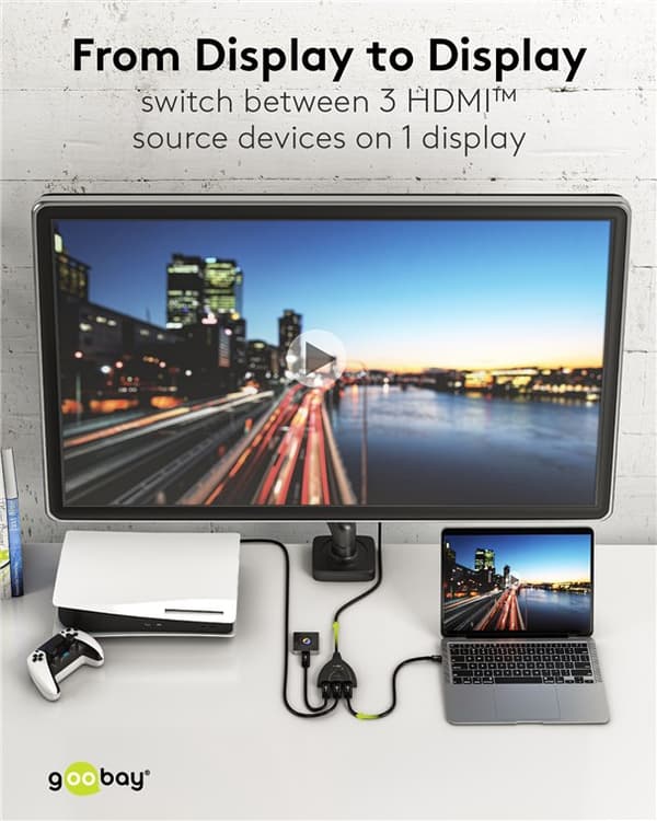 Manuell HDMI™-bryter 3 til 1