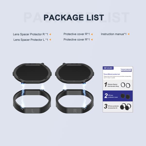 DEVASO linsedeksel med magnetisk feste for PS VR2