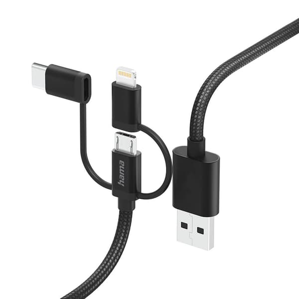 Multi-latauskaapeli 3-in-1 musta 1,5 m