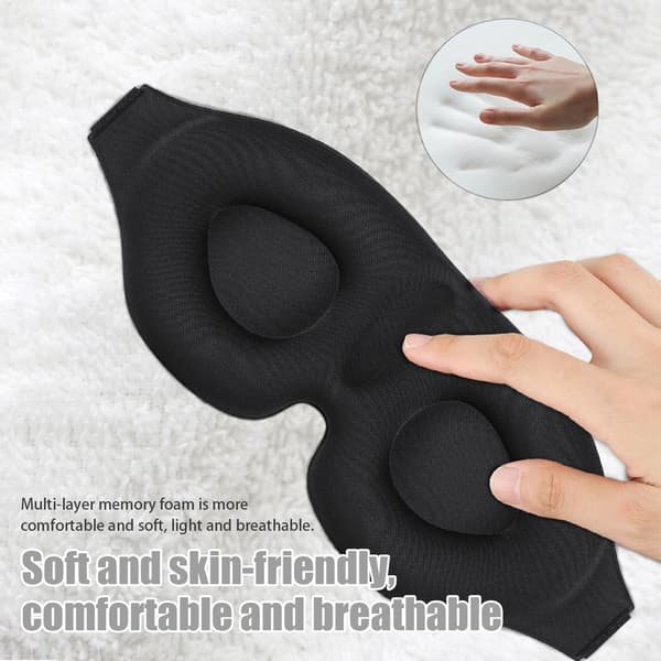 3D sovemaske med tilbehør Black