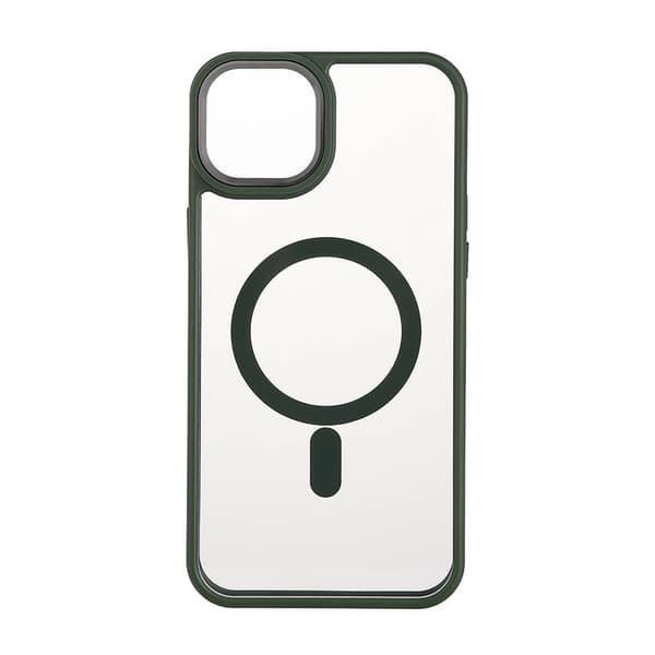 Back Bumper Clear Case MagSerie iPhone 15 Plus Clear Case Green Bumper