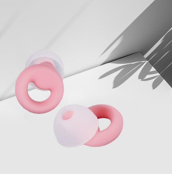 Støyreduserende ørepropper - Rosa silikon, 1 par