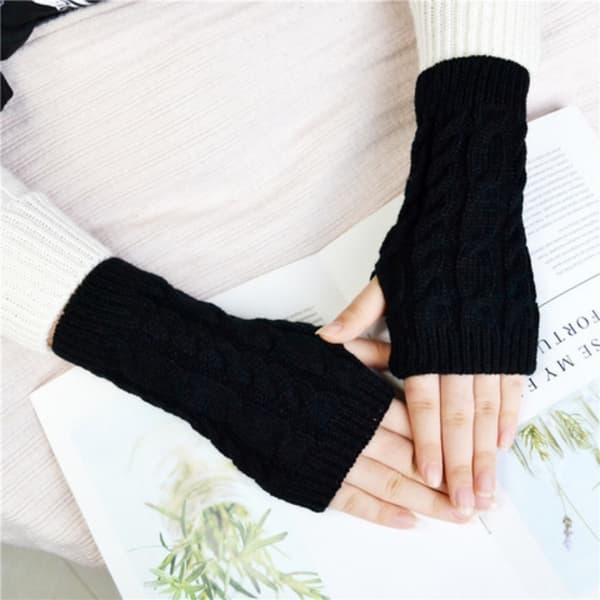 Håndledsvarmere / Fingerløse handsker 1 par Black S