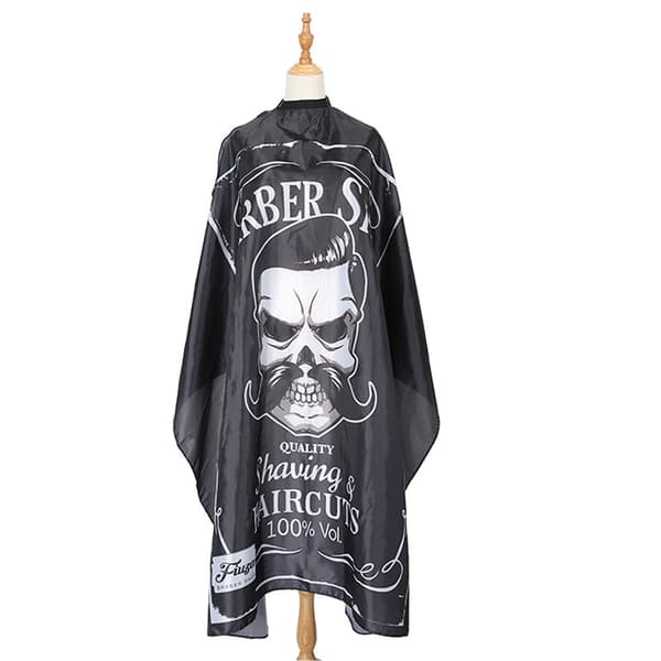 Professionell Barber Cape - Solid Svart, Högdensitetstyg
