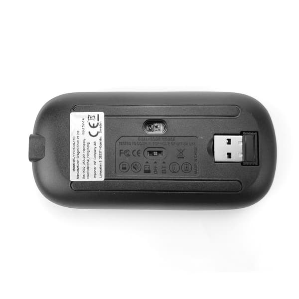 Trådløs mus - 2,4G + Bluetooth dobbelttilstand belyst sort