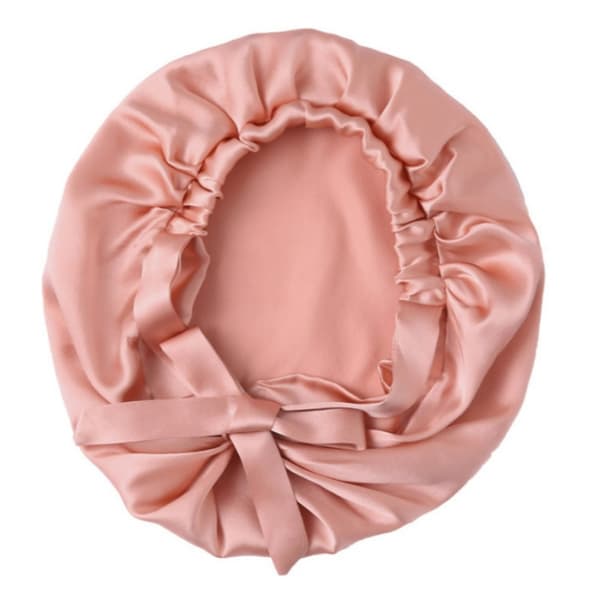100% Morbærsilke Sovehætte til Hårvækst Pink