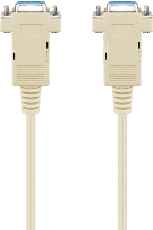 D-SUB 9-pinners kontaktkabel; kvinne/kvinne; seriell nullmodem