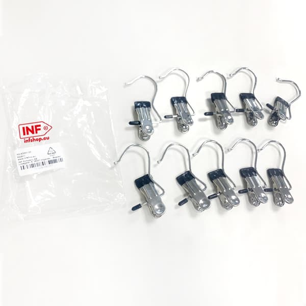 Kleshenger med klips i rustfritt stål 20-pack