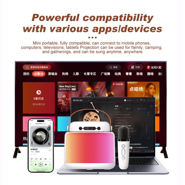 Y8 Dual Microphone Karaoke Machine with Bluetooth Speaker