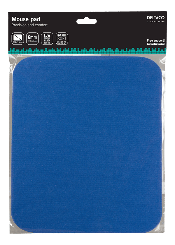 Mouse pad, fabric-covered rubber, 6mm blue