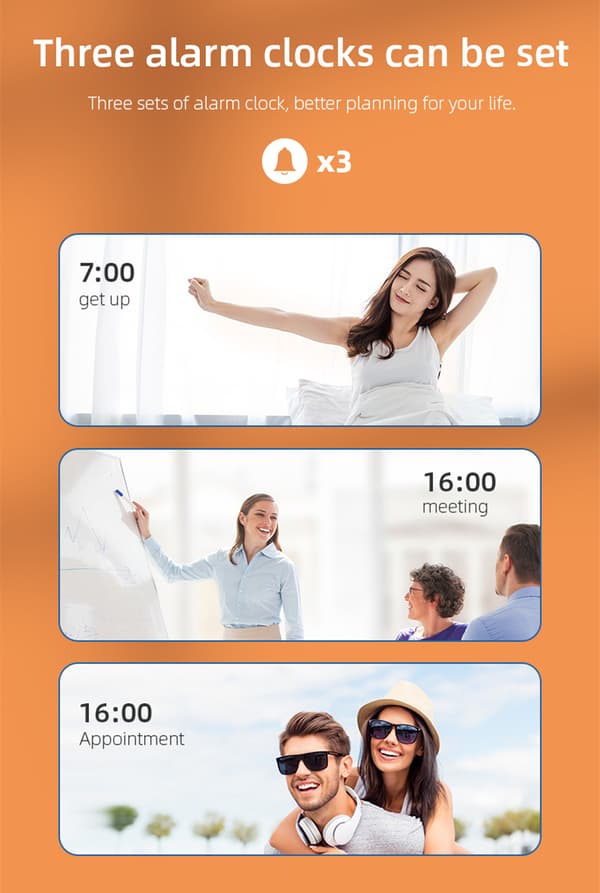 Digital LED väckarklocka med trådlös laddare/termometer Silver