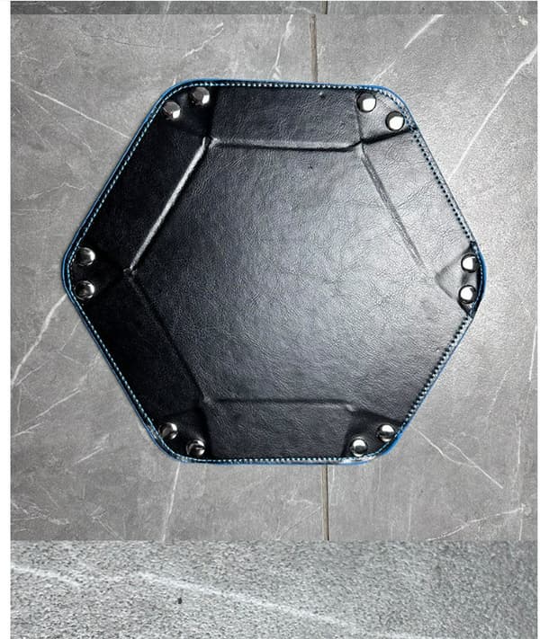 Hexagon Velvet Desktop Storage Box Black
