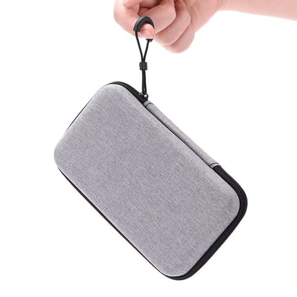 Grå rektangulær digital opbevaringstaske 12x10x4 cm - Perfekt til headset, datakabler og opladere