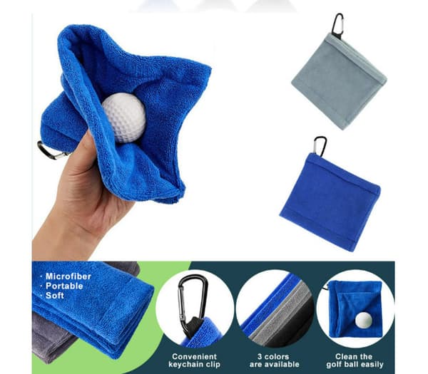 Golfballhåndkle med klips Blue