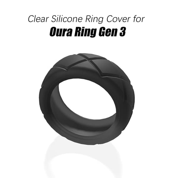 Ringbeskyttelse til Oura Ring Gen 3 - Gennemsigtig silikonebeskyttelse til smart ring Black S