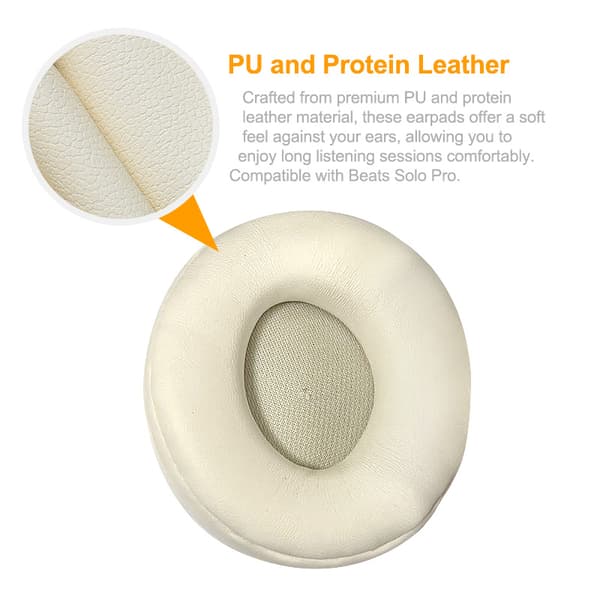 1 par PU protein læder ørepuder til Beats Solo Pro White