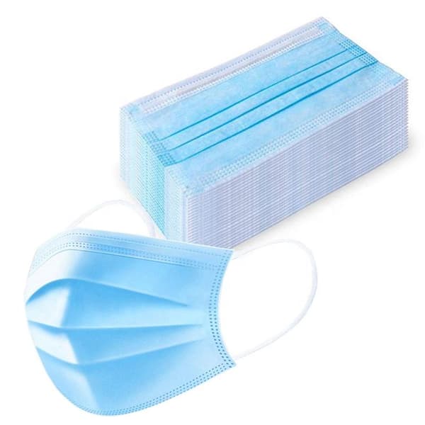 50-pack munskydd, skyddsmask, andningsmask 3 lager