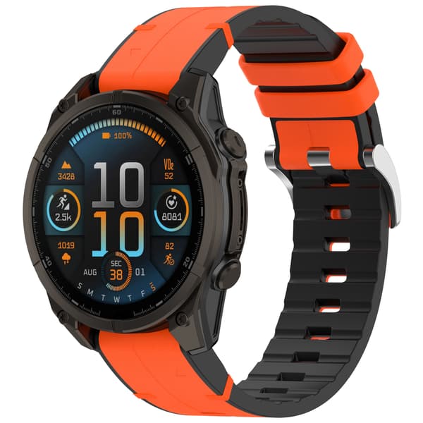 Orange 22mm Klockarmband - Silikonläderrem 22 mm