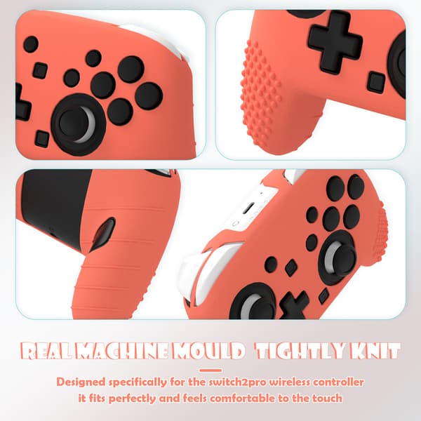 Silikonskydd Kompatibelt med Switch 2 Pro Controller - 2 Pack Förbättrat Grepp och Skydd Pink