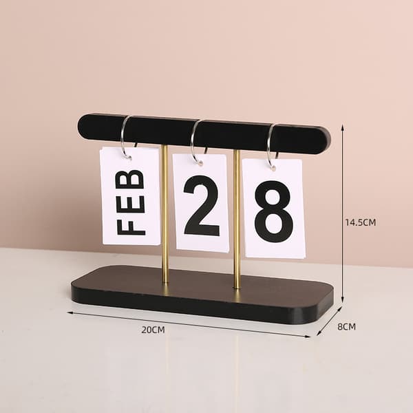 Moderne minimalistisk træornament - Evighedskalender Black