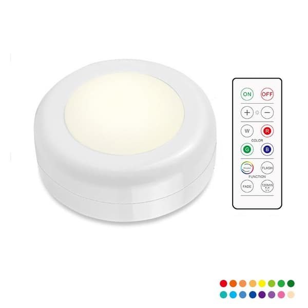 LED spotlight med fjernkontroll 3-pack