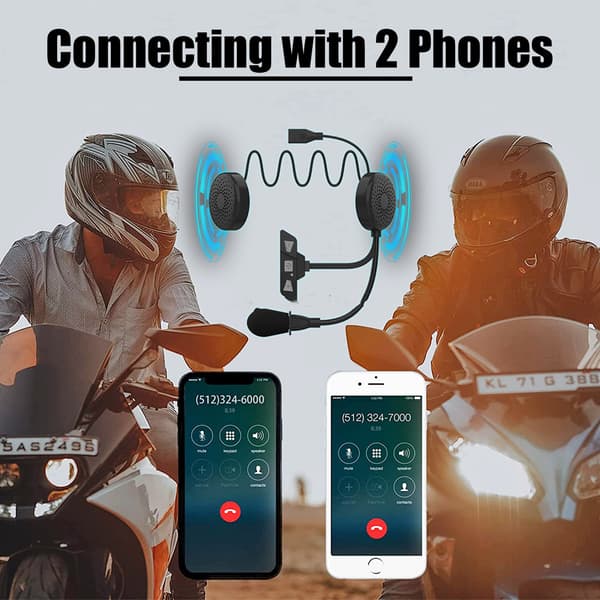 Moottoripyöräkypäräkuuloke Bluetooth 5.2 Black