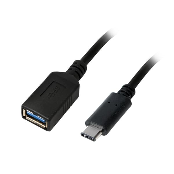 USB-C til USB-A OTG-kabel 15W 0,15m Svart