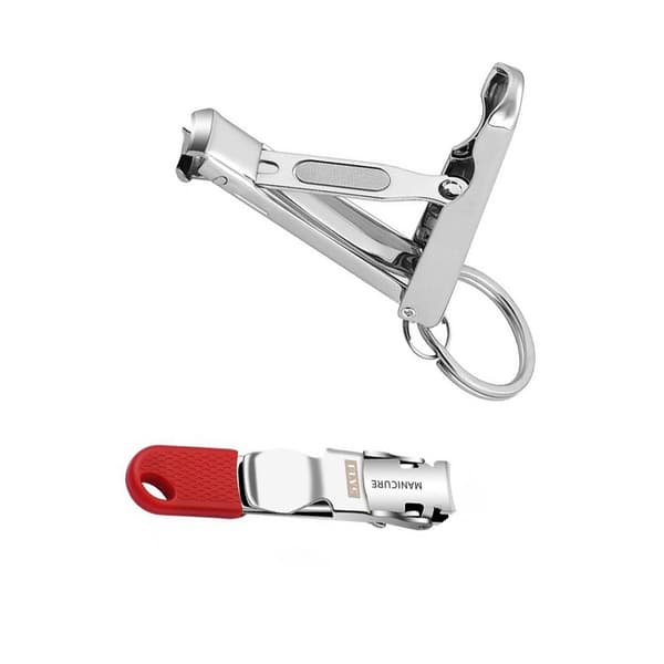 Mini Negleklipper + Flip Negleklipper Sett i Rustfritt Stål