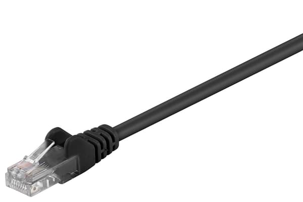 Patchkabel CAT 5e, U/UTP, svart, 1 m